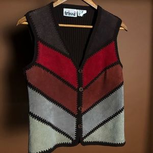 Vintage 70’s Suede & Knit Vest